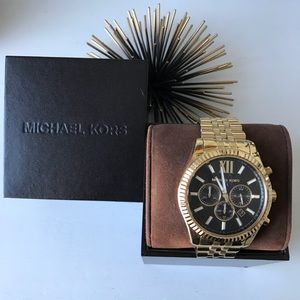 Michael Kors MMK black and gold Lexington watch